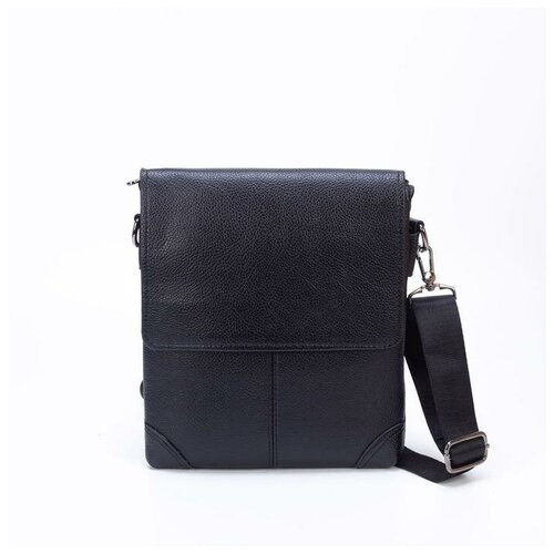 фото Планшет мужской, отдел на молнии, длинный ремень, цвет чёрный mikimarket