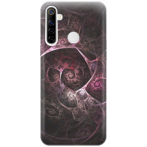 фото Ультратонкий силиконовый чехол-накладка для realme 5 / 6i / c3 с принтом "темная абстракция" gosso