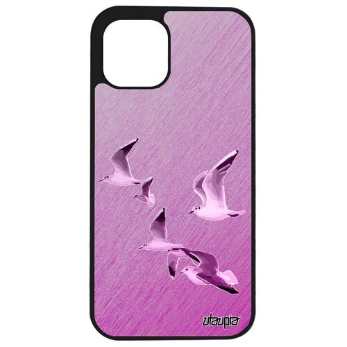 фото Дизайнерский чехол на телефон // iphone 12 pro // "чайки" стиль море, utaupia, розовый