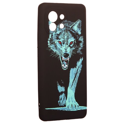 фото Чехол для xiaomi mi 11 0.8мм силикон luxo с флуоресцентным рисунком kaws j74