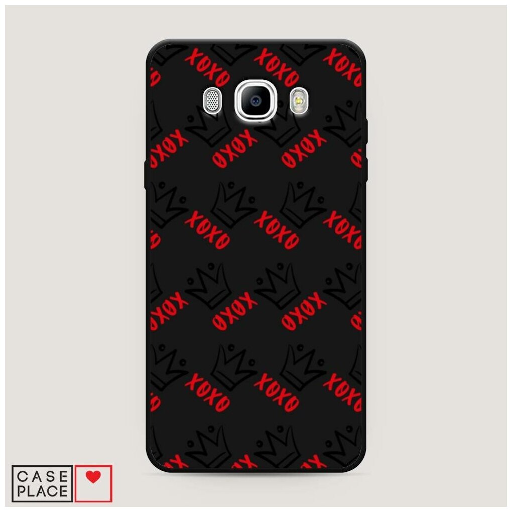 Матовый силиконовый чехол "Корона xoxo" на Samsung Galaxy J7 2016 / Самсунг Галакси Джей 7 2016