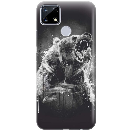 фото Ультратонкий силиконовый чехол-накладка для realme 7i с принтом "разъяренный медведь" gosso