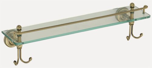 Изображение товара Полка стеклянная с крючками Ganzer GZ31007D