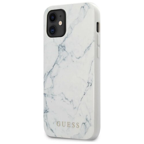фото Чехол cg mobile guess marble design hard pc/tpu для iphone 12 mini, цвет белый (guhcp12spcumawh)