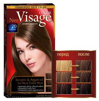 COLOR Visage Стойкая крем-краска для волос, 20 Каштановый / Auburn