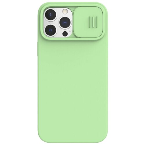 фото Чехол nillkin camshield silky magnetic silicone для iphone 13 pro max, цвет зеленый (6902048223585)