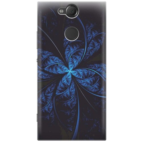 фото Re:pa накладка transparent для sony xperia xa2 с принтом "темно-синяя абстракция"