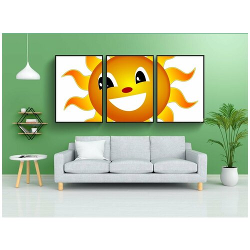 фото Набор модулных постеров для интерьера "солнце, улыбка, летом" 60x90 см. в тубусе, без рамки lotsprints