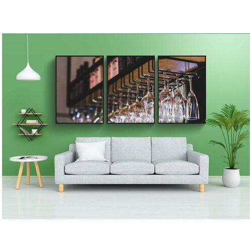 фото Набор модулных постеров для интерьера "висит, вино, стекло" 60x90 см. в тубусе, без рамки lotsprints