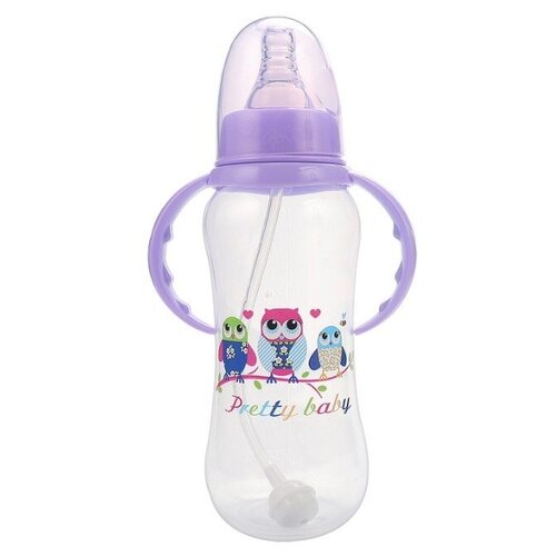 фото Бутылочка антиколиковая для кормления детей, для молока и воды, с ручками 280 мл дом шик
