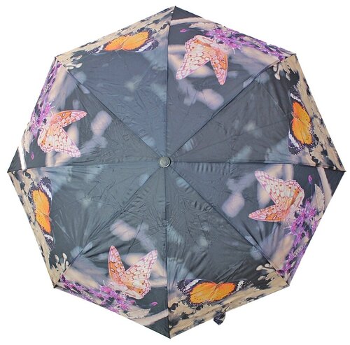 Зонт механика, 3 сложения, купол 100 см., 8 спиц, для женщин, черный