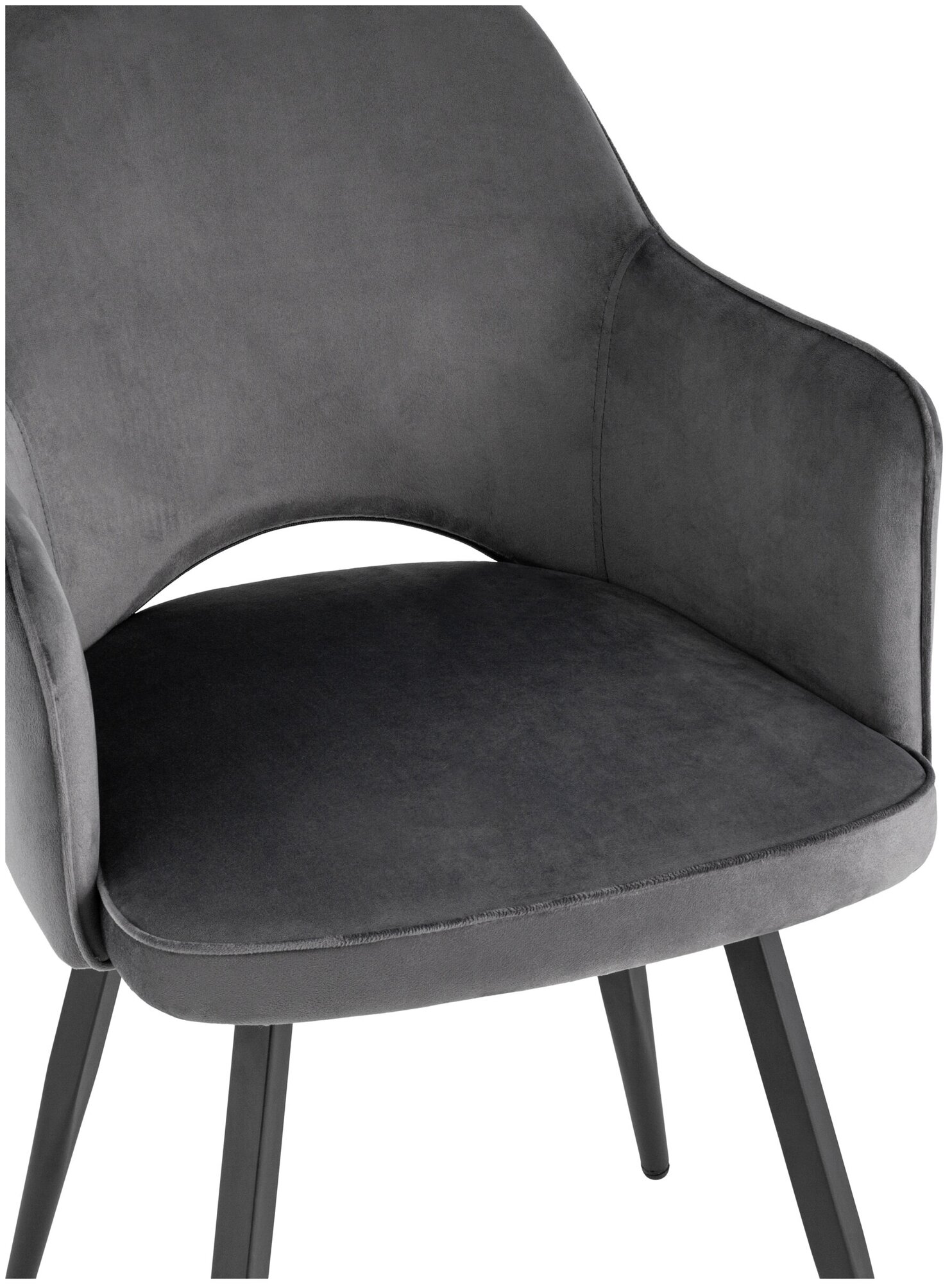 Комплект стульев для кухни 4 шт Венера вращающийся, велюр серый - фотография № 6