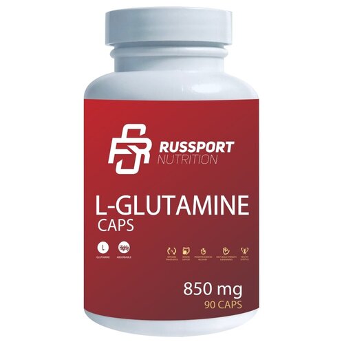 фото Аминокислота глутамин rs nutrition l-glutamine глютамин 850 mg 90 капсул russport nutrition