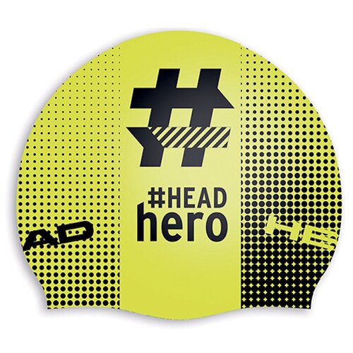Шапочка для плавания HEAD HASHTAG HERO, Цвет - желтый;Материал - Силикон 100%