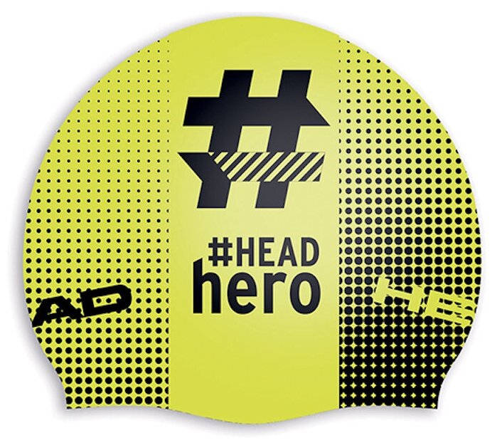 Шапочка для плавания HEAD HASHTAG HERO, Цвет - желтый; Материал - Силикон 100%