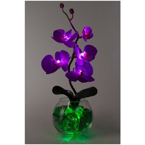 Светильник Орхидея фиолетовый(зел) 5 цветков