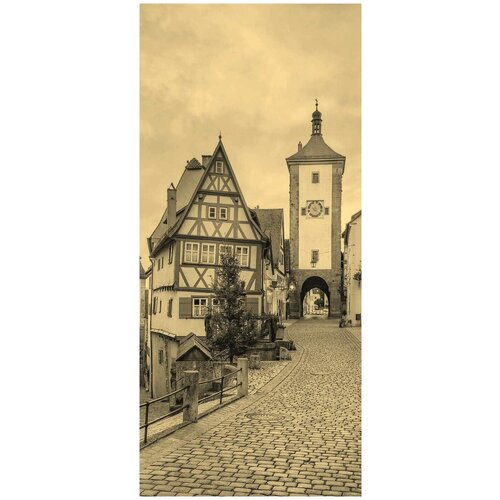 Самоклеящиеся фотообои Сказочный город 2 размер 90x200 см эффект черно-белый отраженный 1928₽