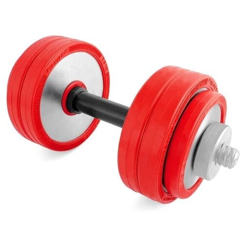 Гантель наборная обрезиненная TRENER TRG01 15 кг, цв. серебристый-оранжевый