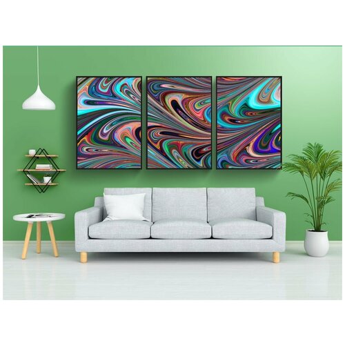 фото Набор модулных постеров для интерьера "бесшовные, аннотация, мрамор" 60x90 см. в тубусе, без рамки lotsprints