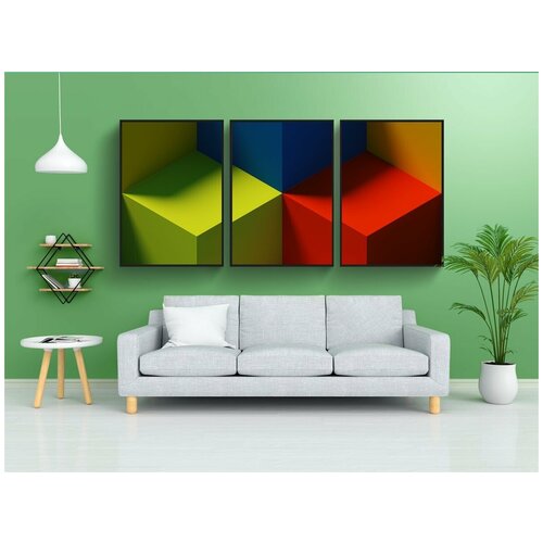 фото Набор модулных постеров для интерьера "бесшовные, плиточный, блоки" 60x90 см. в тубусе, без рамки lotsprints