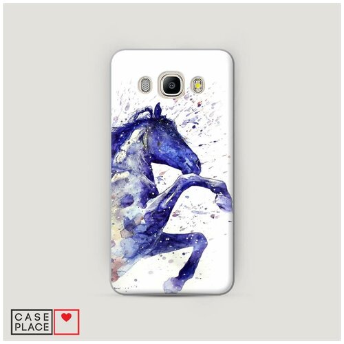 фото Чехол пластиковый samsung galaxy j7 2016 лошадь брызки краски case place