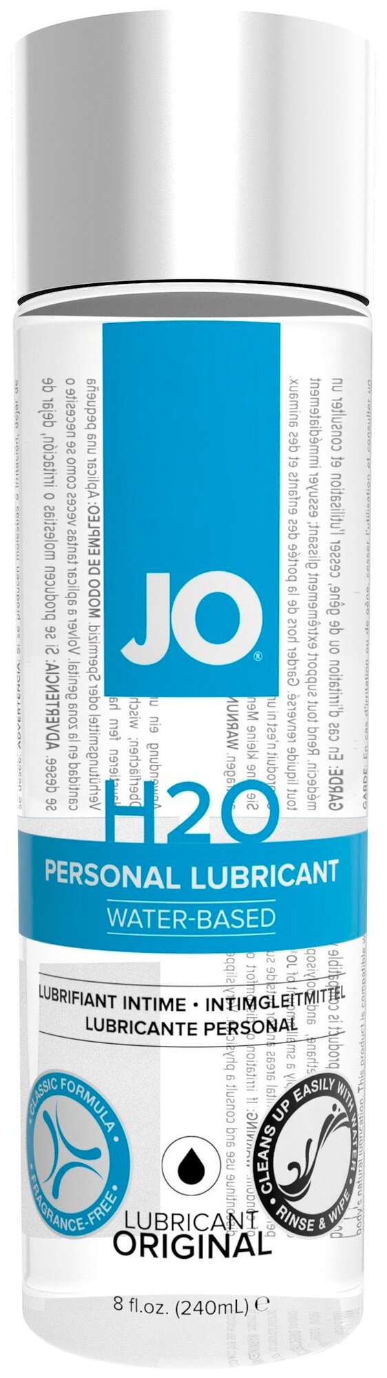 Классический лубрикант на водной основе / JO Personal Lubricant H2O 8oz - 240 мл.