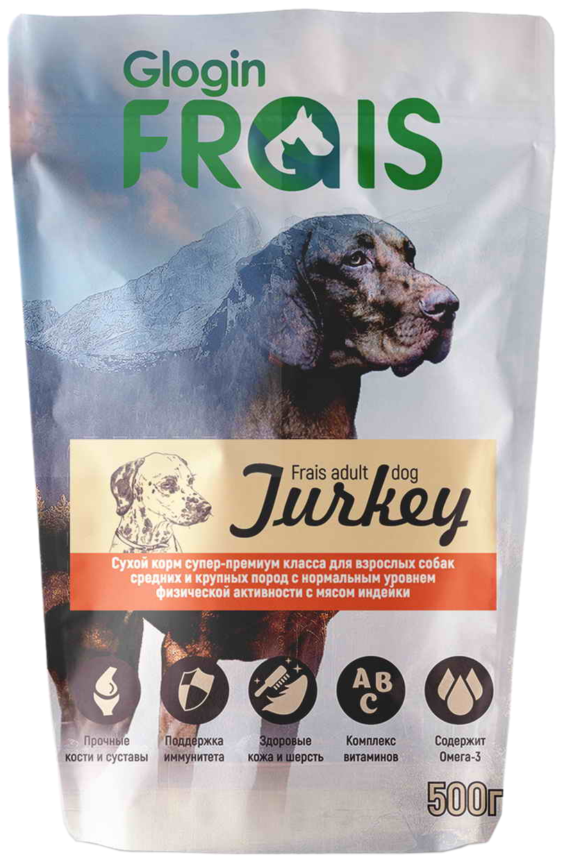 Сухой корм Frais Adult Dog Turkey (индейка) для взрослых собак средних и крупных пород, 0,5 кг