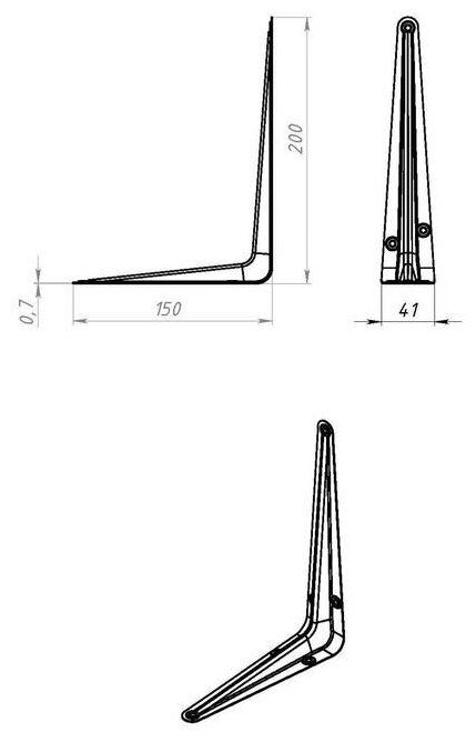 Кронштейн тундра, 150х200 мм, покрытие полимер, 1 шт. (арт. 5299409)