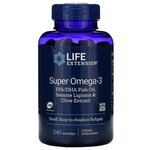 Life Extension Super Omega-3 EPA/DHA Fish Oil Sesame Lignans & Olive Extract 240 капсул - изображение