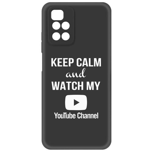 Чехол-накладка Krutoff Silicone Case YouTube для Xiaomi Redmi 10 (черный) чехол накладка krutoff silicone case tiktok для xiaomi redmi 7 синий