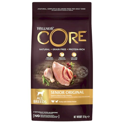 Wellness Core корм для пожилых собак всех пород, индейка и курица 1,8 кг