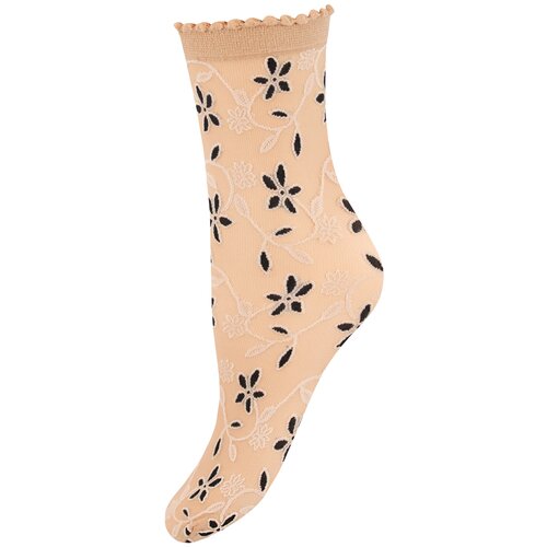 фото Носки mademoiselle, 20 den, размер unica, бежевый, черный