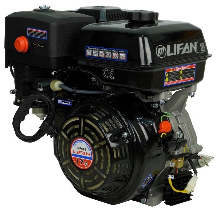 Двигатель бензиновый Lifan NP445 D25 11A (17л.с., 445куб. см, вал 25мм, ручной старт, катушка 11А) - фотография № 4