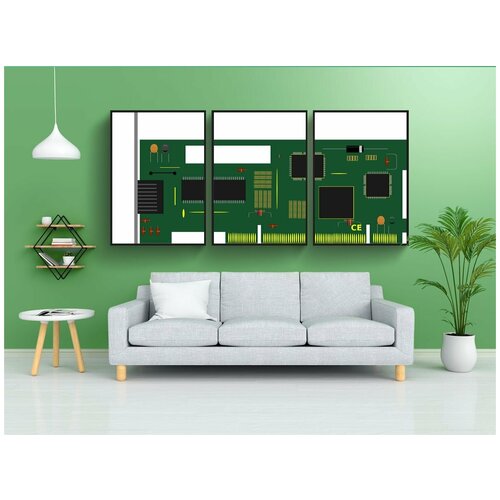 фото Набор модулных постеров для интерьера "печатная плата, открытка, пустой" 60x90 см. в тубусе, без рамки lotsprints