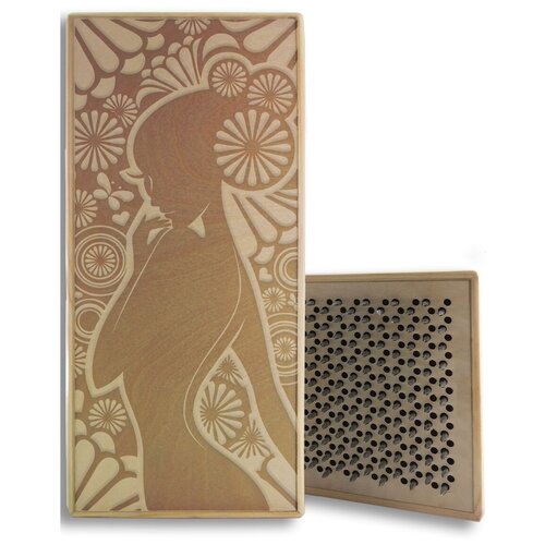 фото Доска садху белая девушка - 300, размер 31x14, шаг гвоздей 10 мм чакра