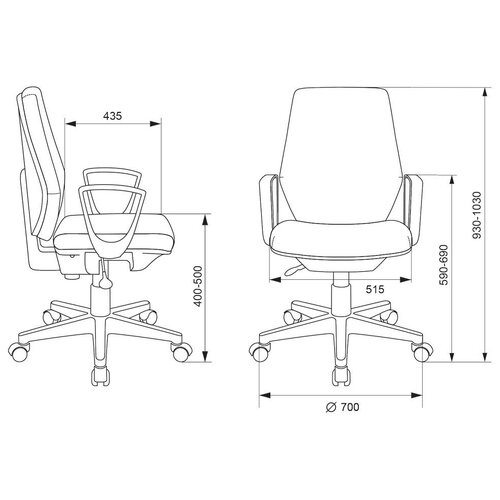 фото Кресло бюрократ ch-545 бежевый 38-402 крестовина пластик