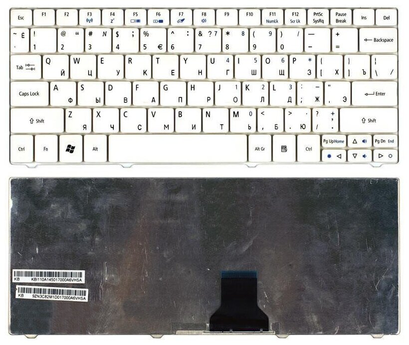 Клавиатура для ноутбука Aspire One AO752 белая