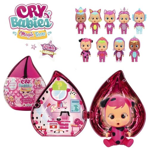 IMC Toys Пупс-сюрприз плачущий младенец c розовым домиком Cry Babies Magic Tears Pink Edition куклы и одежда для кукол imc toys кукла cry babies magic tears серии фэнтези winged house