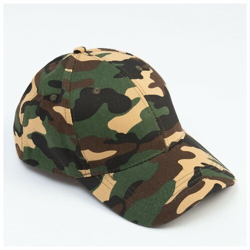 фото Кепка мужская minaku "камуфляж" цвет зелёный, р-р 58