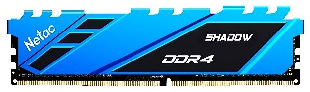 Оперативная память 8GB Netac Shadow NTSDD4P32SP-08B DDR4, 3200 MHz, 25600 Мб/с, CL16, 1.35 В (DIMM) Blue