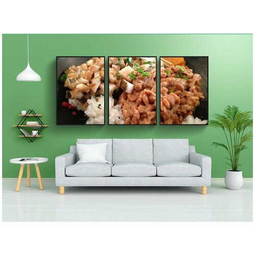 фото Набор модулных постеров для интерьера "натто, питание, боб" 60x90 см. в тубусе, без рамки lotsprints