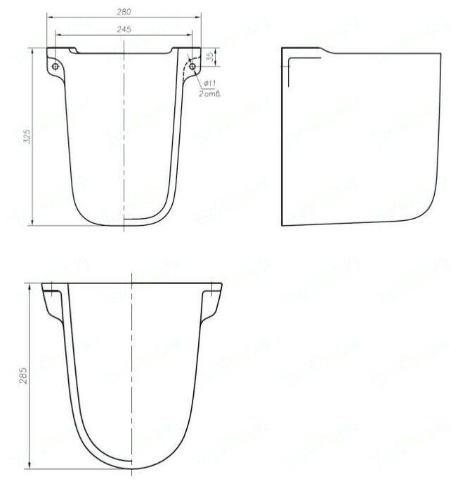 Полупьедестал для раковины IFO Frisk RS021120000* - фотография № 3