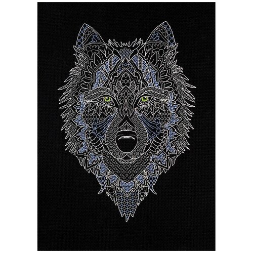 фото Набор для вышивания мулине абрис арт арт. ah-127 серебряный волк 18х25 см