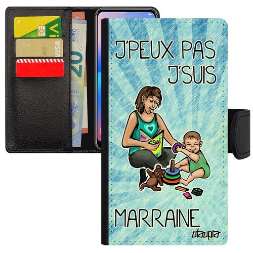 фото Красивый чехол книжка на телефон // iphone xr // "не могу - стала крестной!" шутка крутой, utaupia, голубой