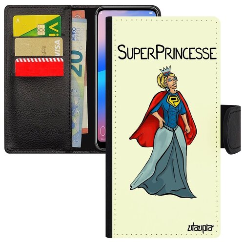 фото Модный чехол книжка на телефон // galaxy a50 // "суперпринцесса" смешной комичный, utaupia, белый