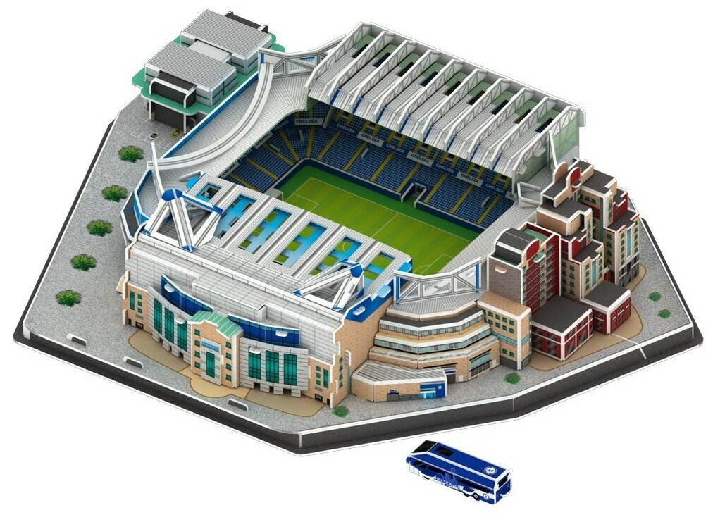 Chelsea FC , Челси Лондон , 3Д пазл стадиона Стемфорд Бридж , 3D пазл стадиона Stamford Bridge