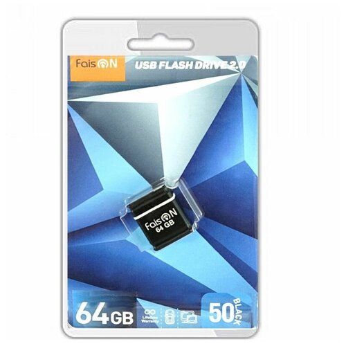 USB Флеш-накопитель FaisOn 50 Mini 64Gb USB 2.0 пластик (черный)