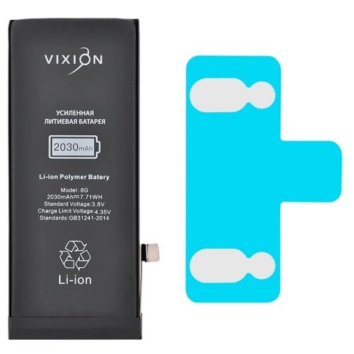 аккумулятор для iphone xr vixion 2942 mah с монтажным скотчем Аккумулятор для iPhone 8 (Vixion) усиленная (2030 mAh) с монтажным скотчем