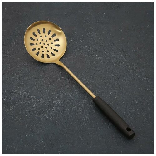 Шумовка из нержавеющей стали Прайм h385 см цвет металла золотой 884₽