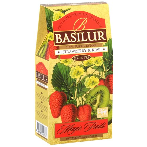 Чай черный Basilur Magic Fruits Strawberry&Kiwi, клубника, василек, 100 г